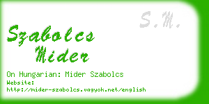 szabolcs mider business card